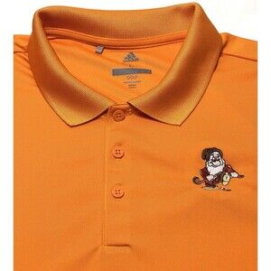 Disney Grumpy Dwarf Adidas Polo Shirt Mens Large Golf Orange Casual *READ